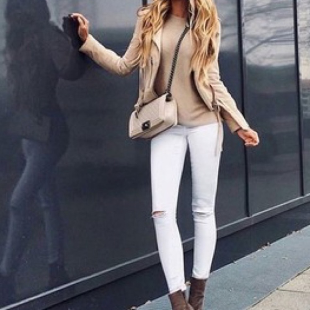 🚫SOLD! {AllSaints} Cream leather jacket